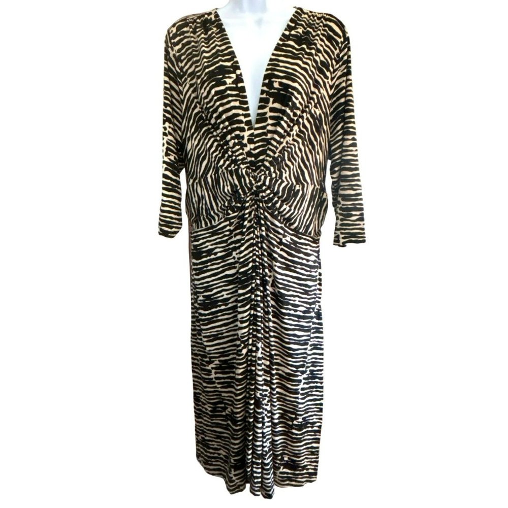 Seraphine Women's Plus Size Maternity Knot Front Dress Size 16 Animal Print NWT